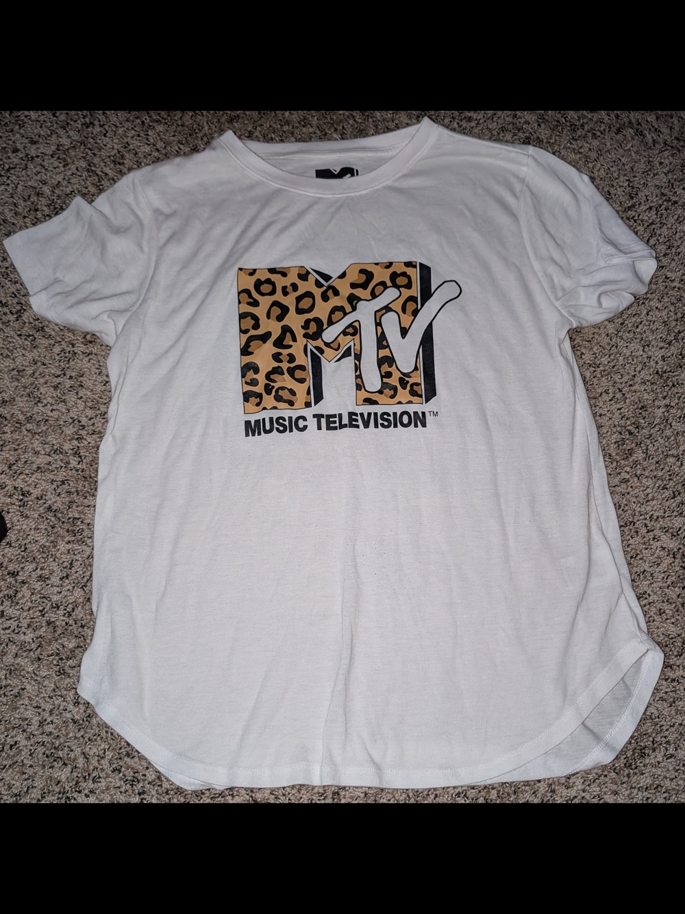 MTV Leopard Logo White Tee